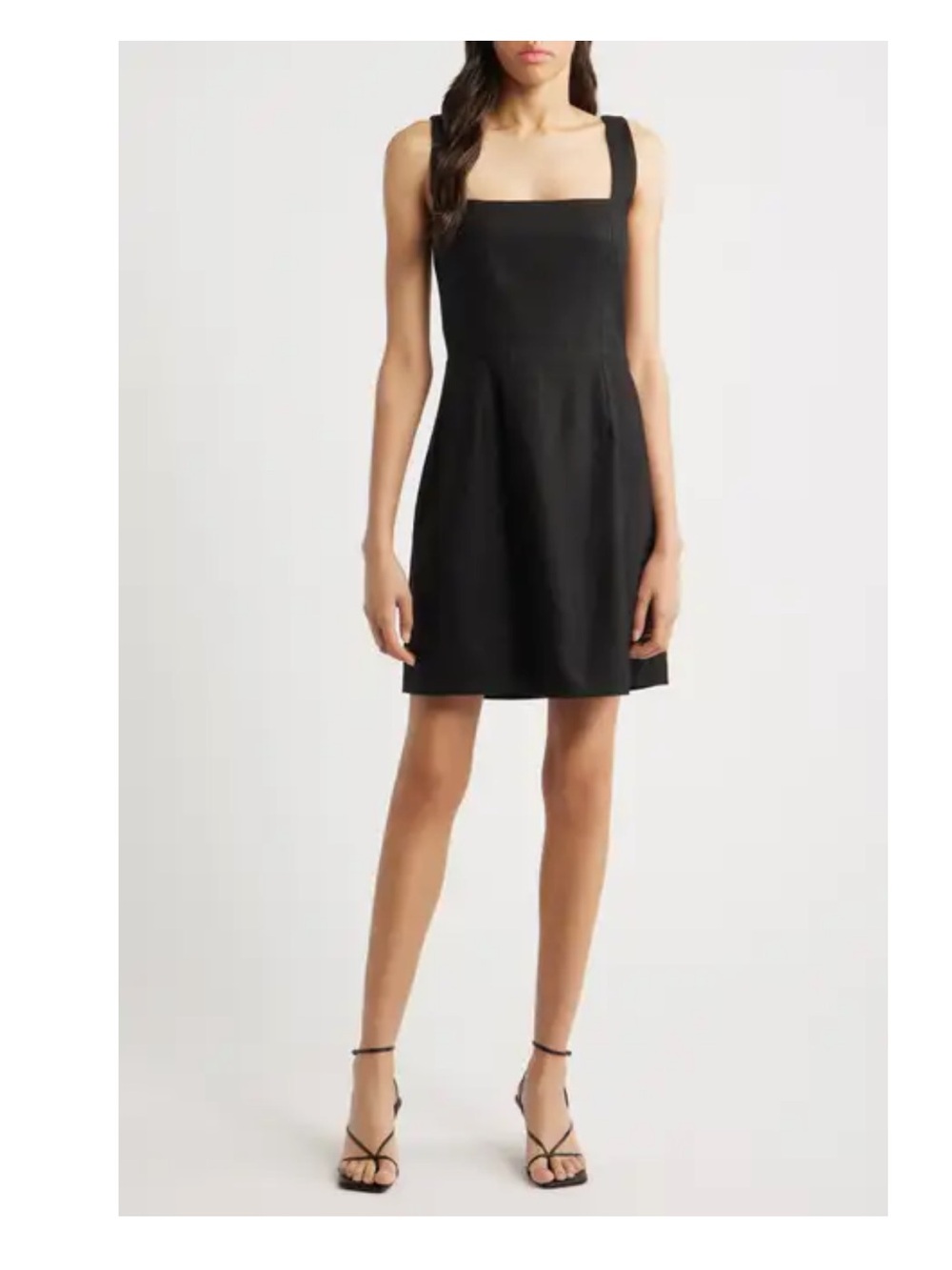 Charles Henry Black Square-Neck Mini Dress NWT